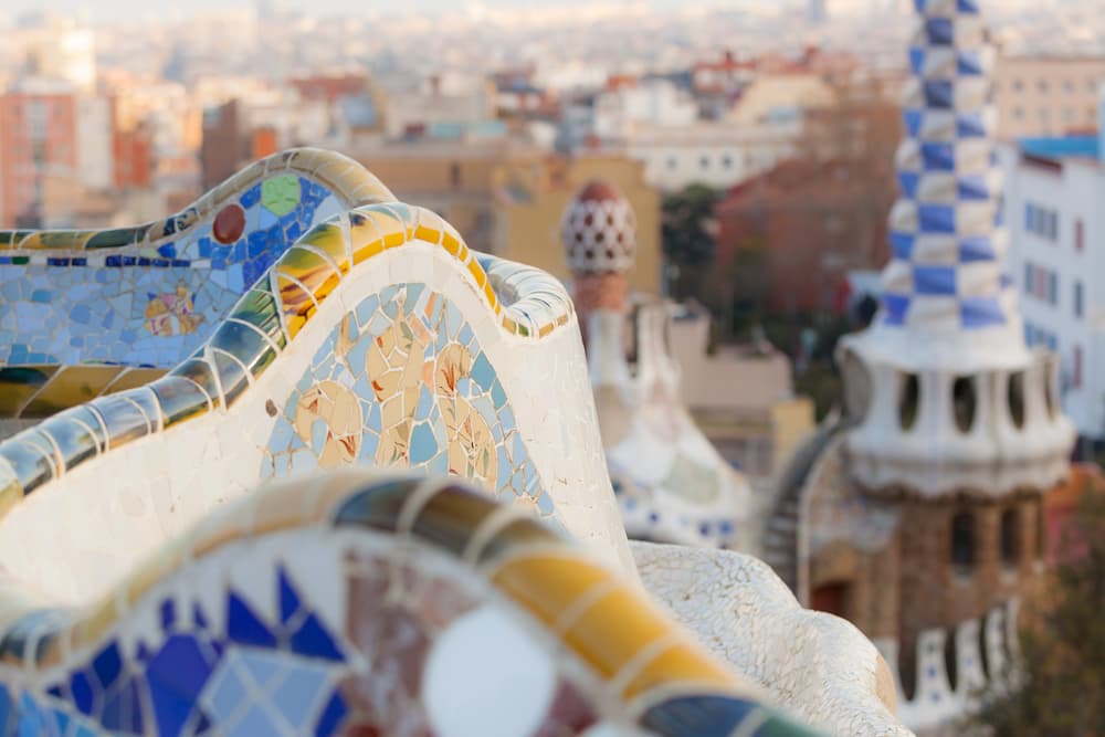 El park Güell en Barcelona